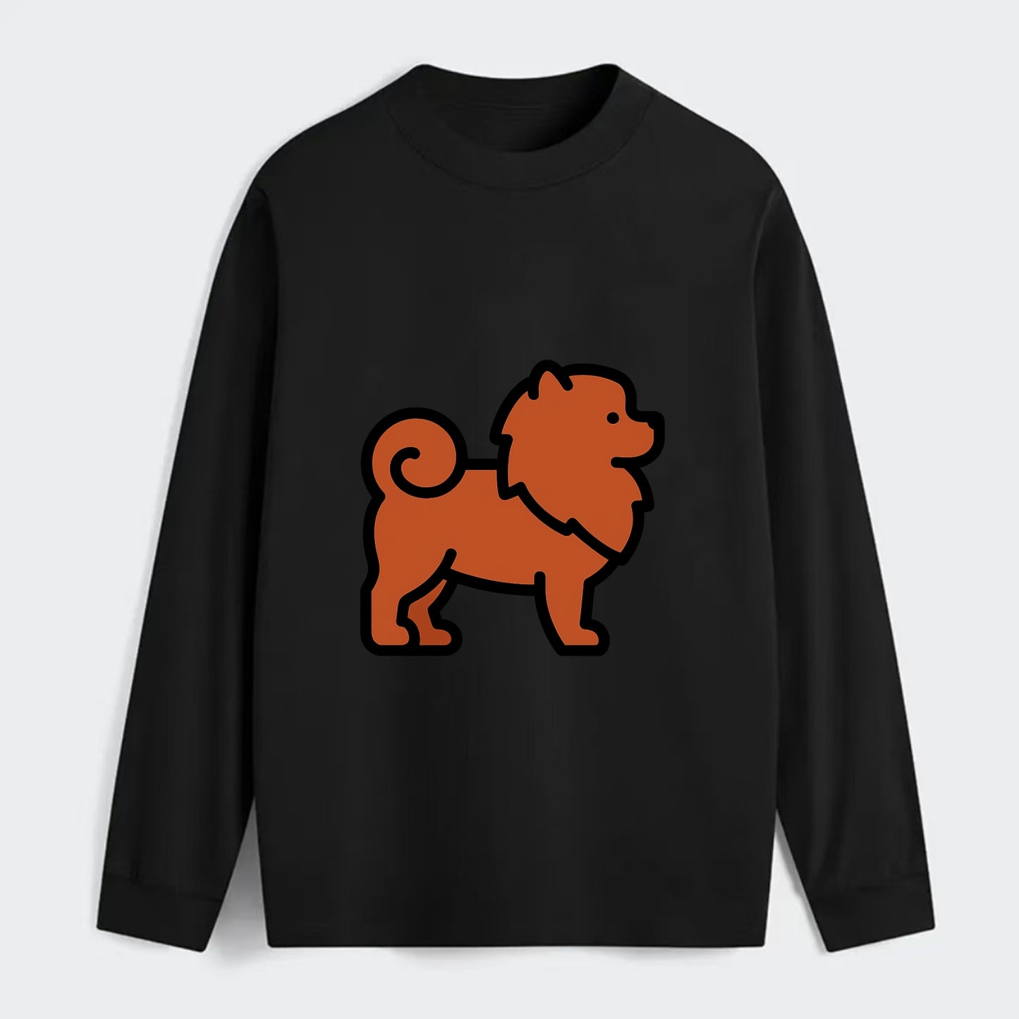 Chow Chow - Red fluffy flat side profile - Classic Long Sleeve Shirt - Black