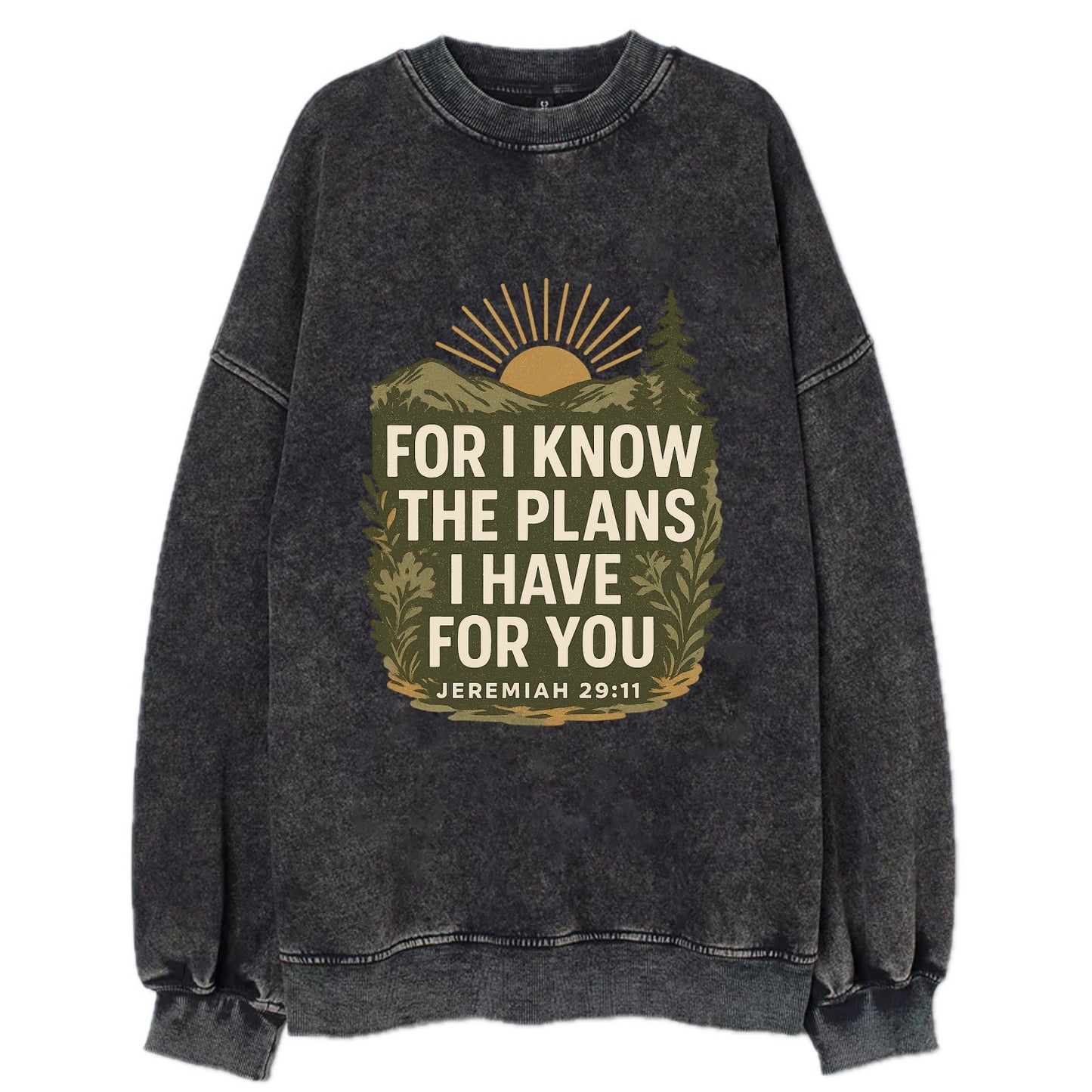 Jeremiah 29:11 Sunrise - Vintage Sweatshirt - Black
