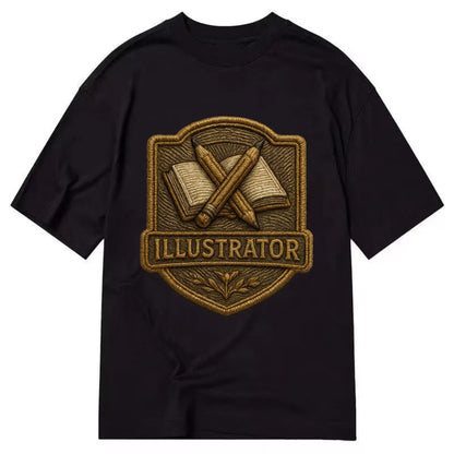 Pencils and sketchbook - illustrator badge - Classic T-shirt - Black
