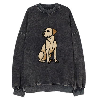 Rhodesian Ridgeback - Red wheaten sittin Vintage Sweatshirt - Black
