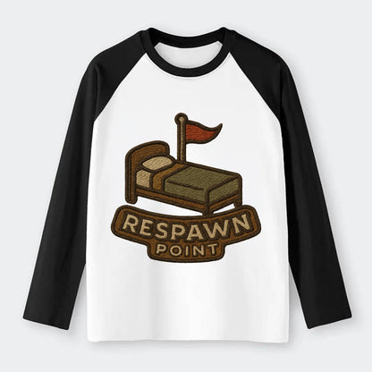 Respawn Point  - Raglan Long Sleeve T-Shirt - Black