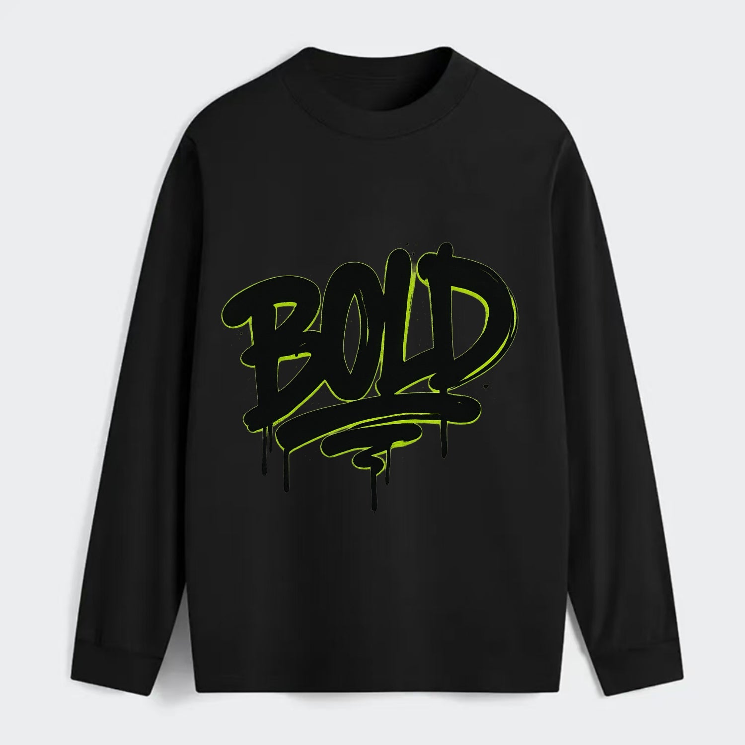 Bold typography design - "BOLD" - courageous, standing out - Classic Long Sleeve Shirt - Black