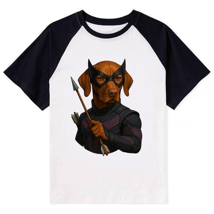 Vizsla Hawkeye  - Contrast Raglan T-shirt - Black