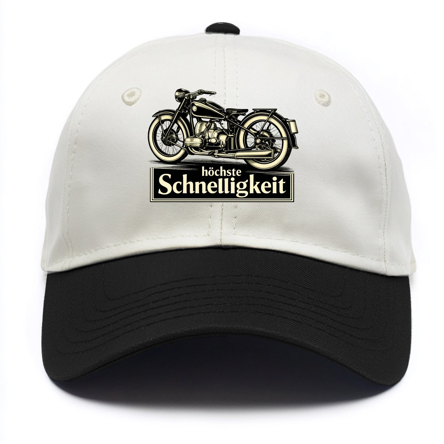 German Speed Motorcycle - Two Tone Cap - Black