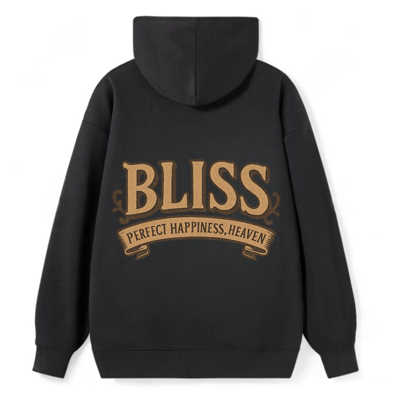 Bold typography design - "BLISS" - perfect happiness, heaven - Classic Pullover Hoodie - Black