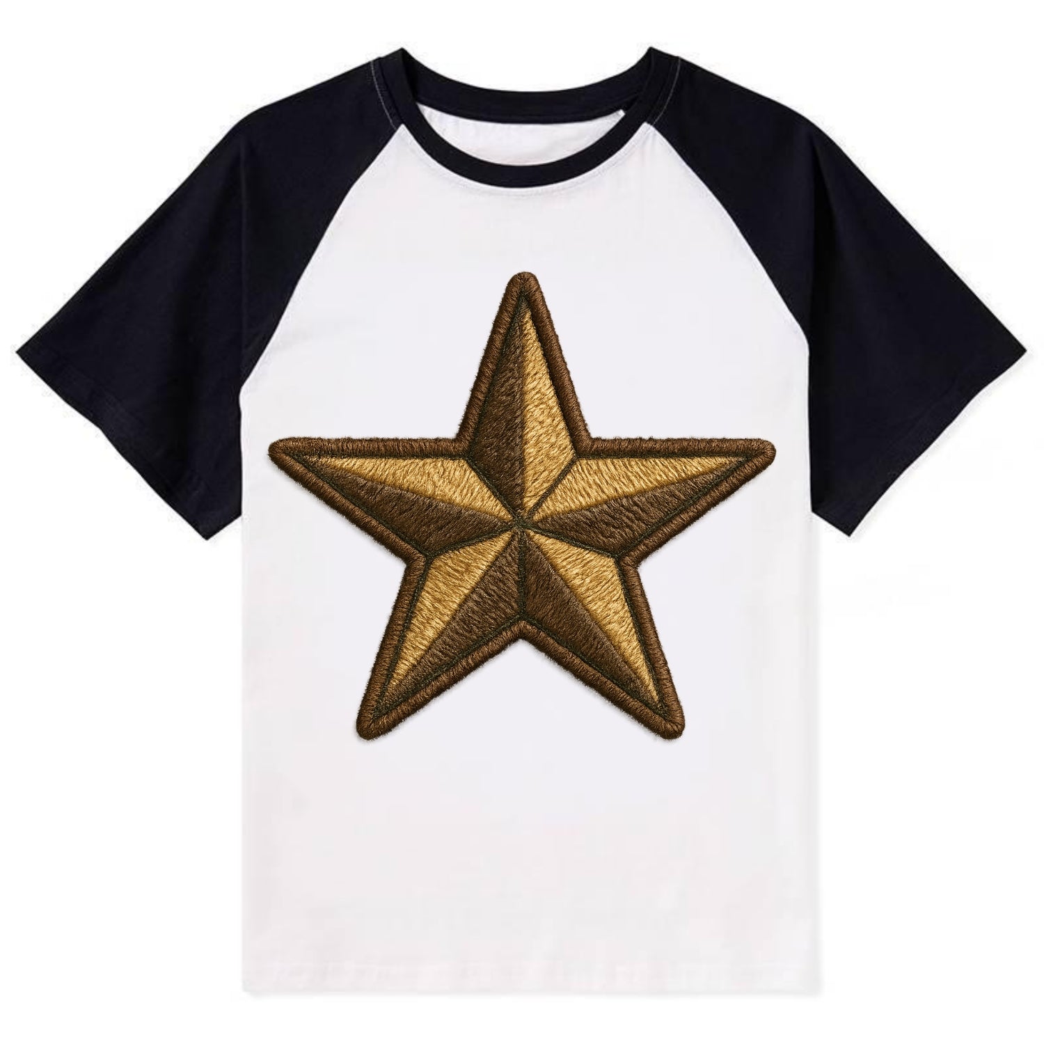 Star  - Contrast Raglan T-shirt - Black