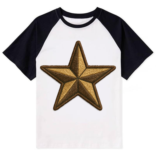 Star  - Contrast Raglan T-shirt - Black