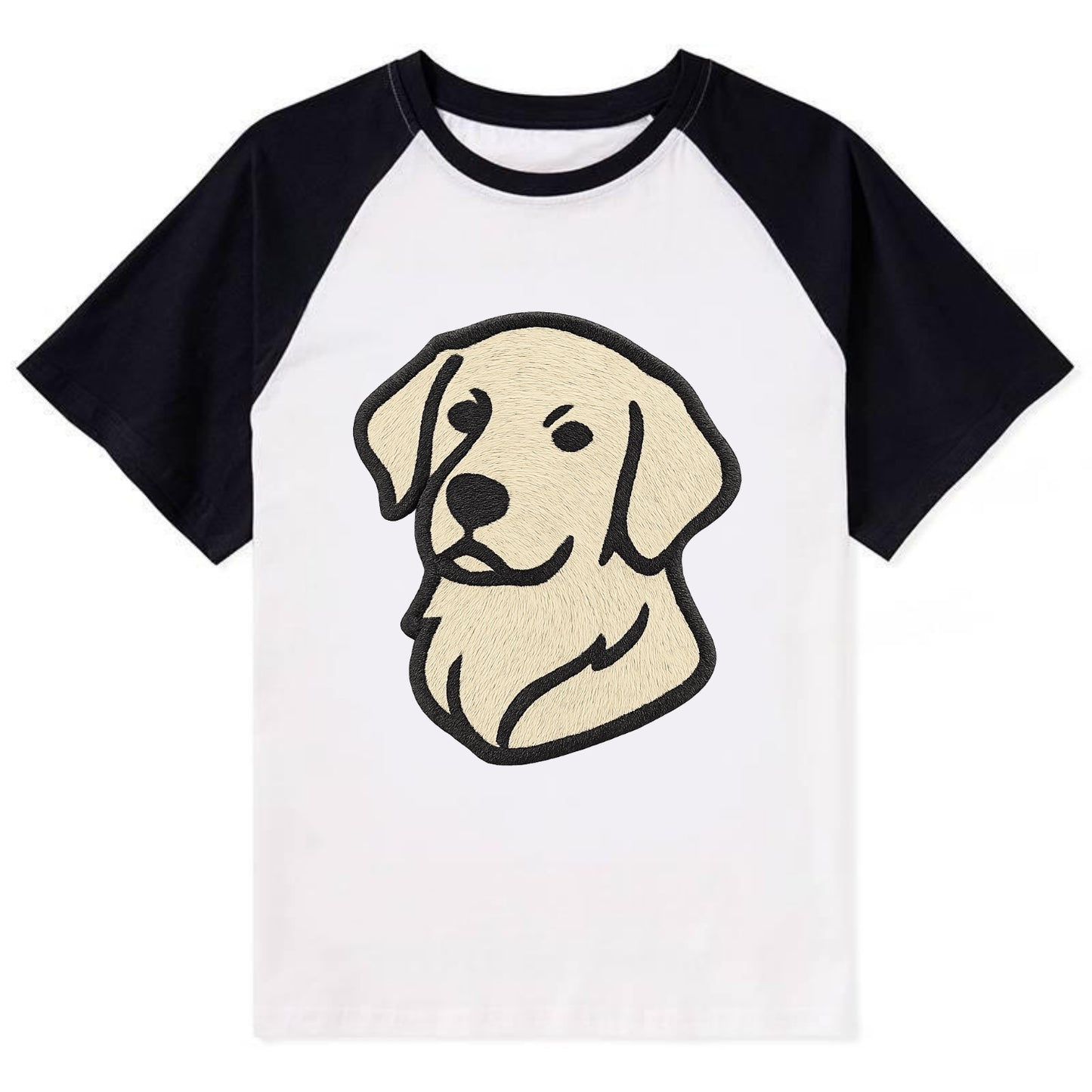 Golden Retriever - Head tilt curious pos Contrast Raglan T-shirt - Black