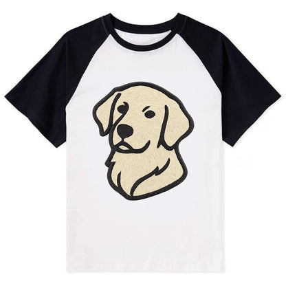 Golden Retriever - Head tilt curious pos Contrast Raglan T-shirt - Black