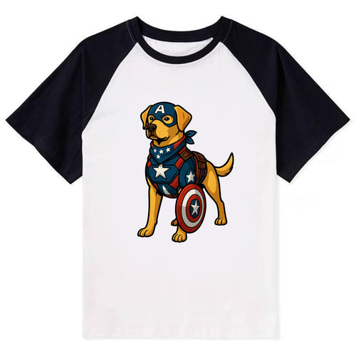 Labrador Captain America  - Contrast Rag Contrast Raglan T-shirt