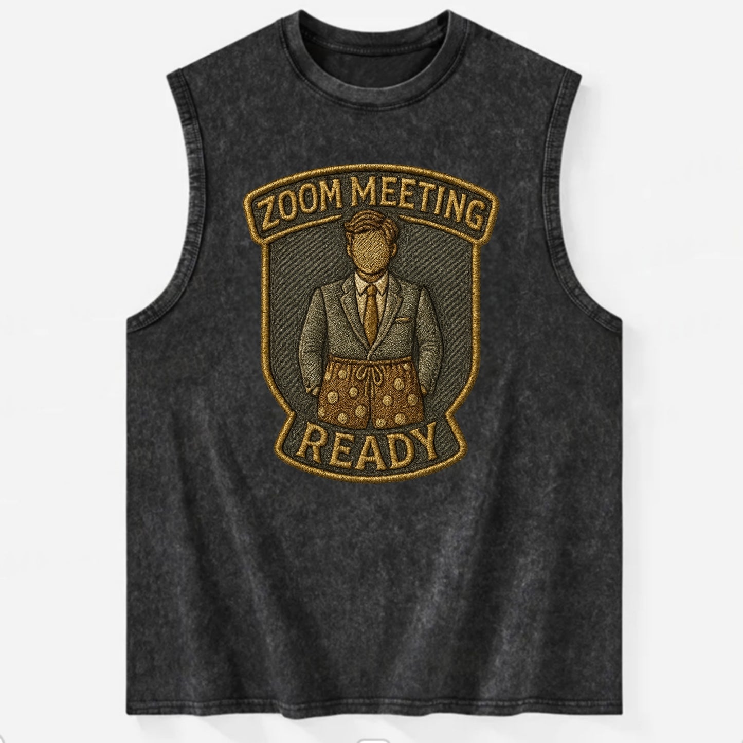 Zoom Meeting Ready  - Vintage Washed Tank - Black