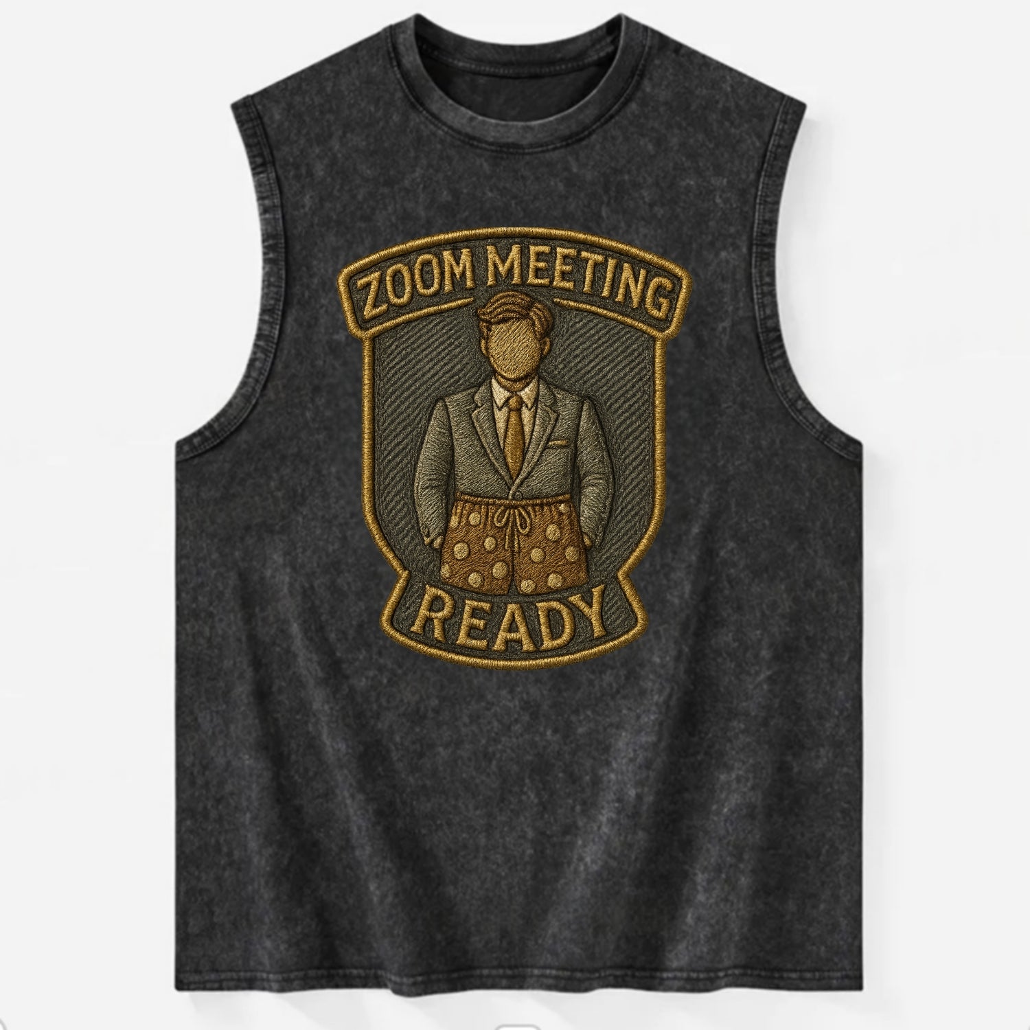 Zoom Meeting Ready  - Vintage Washed Tank - Black