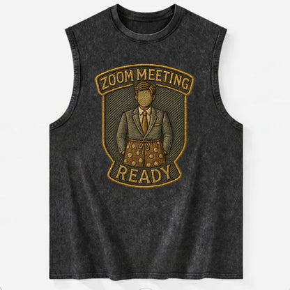 Zoom Meeting Ready  - Vintage Washed Tank - Black
