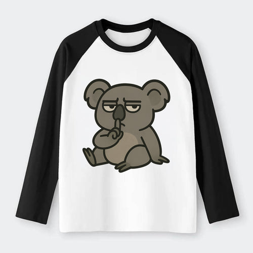 The Koala Judging - Raglan Long Sleeve T-Shirt