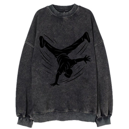 Breakdancer windmill move - Vintage Sweatshirt - Black