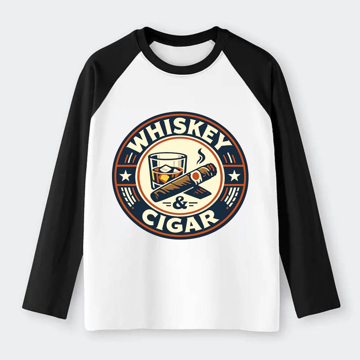 Sophisticated Spirits Emblem - Raglan Long Sleeve T-Shirt - Black