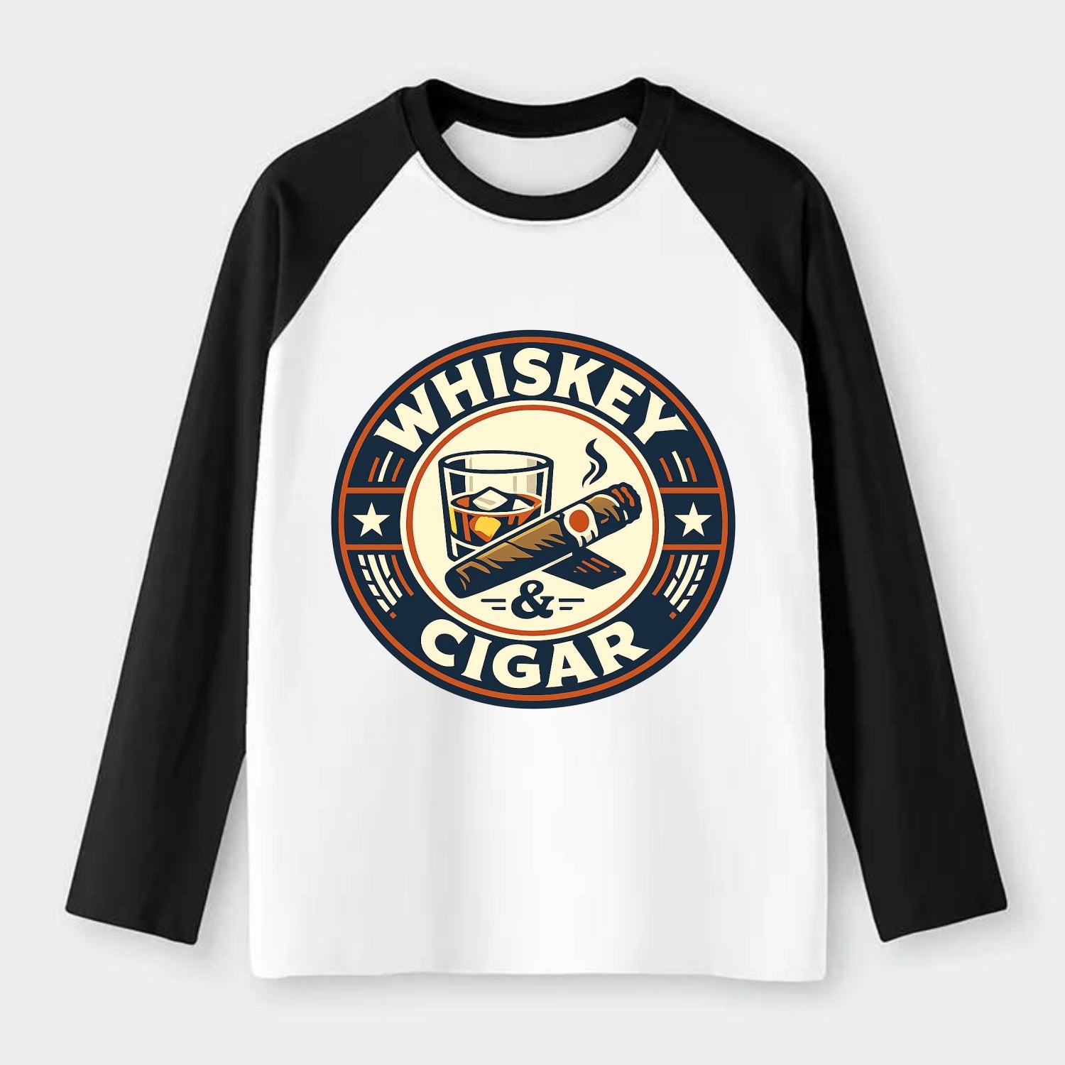 Sophisticated Spirits Emblem - Raglan Long Sleeve T-Shirt - Black