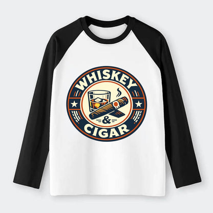 Sophisticated Spirits Emblem - Raglan Long Sleeve T-Shirt - Black