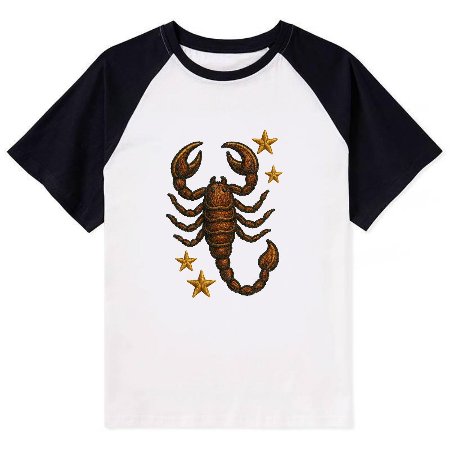 Scorpio Scorpion  - Contrast Raglan T-shirt - Black