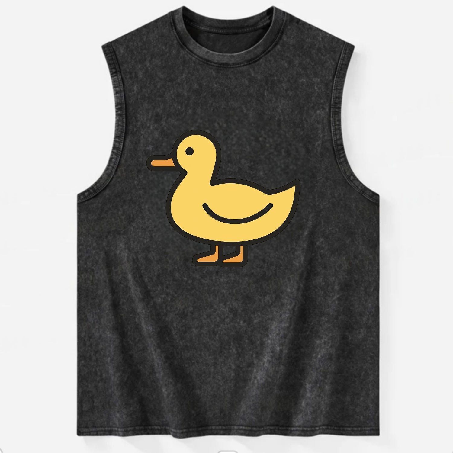 Duck - Yellow mallard flat side profile - Vintage Washed Tank - Black
