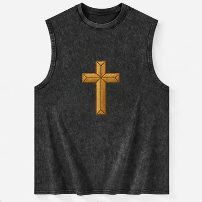 Rock Cross  - Vintage Washed Tank - Black