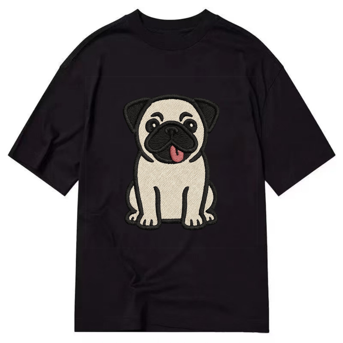 Pug - Tilted head with tongue out - Clas Classic T-shirt - Black