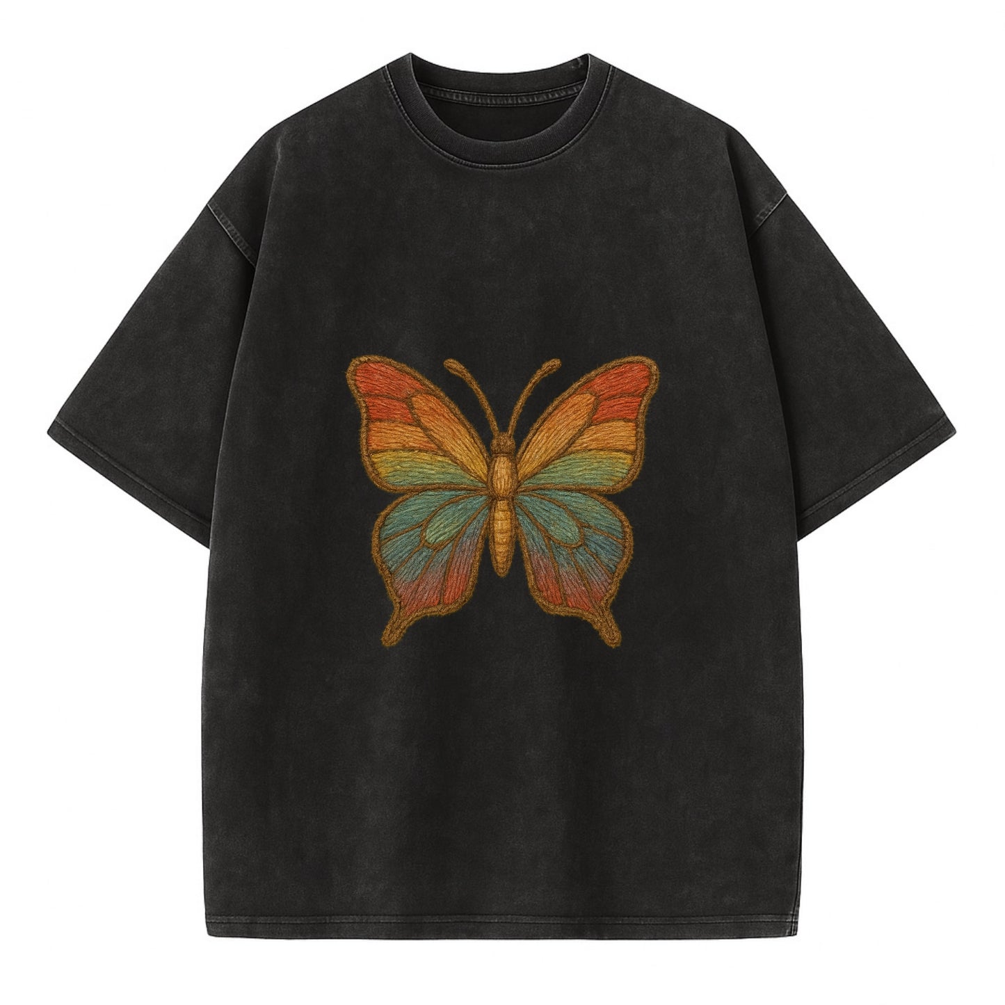 Butterfly Transformation  - Vintage T-shirt - Black