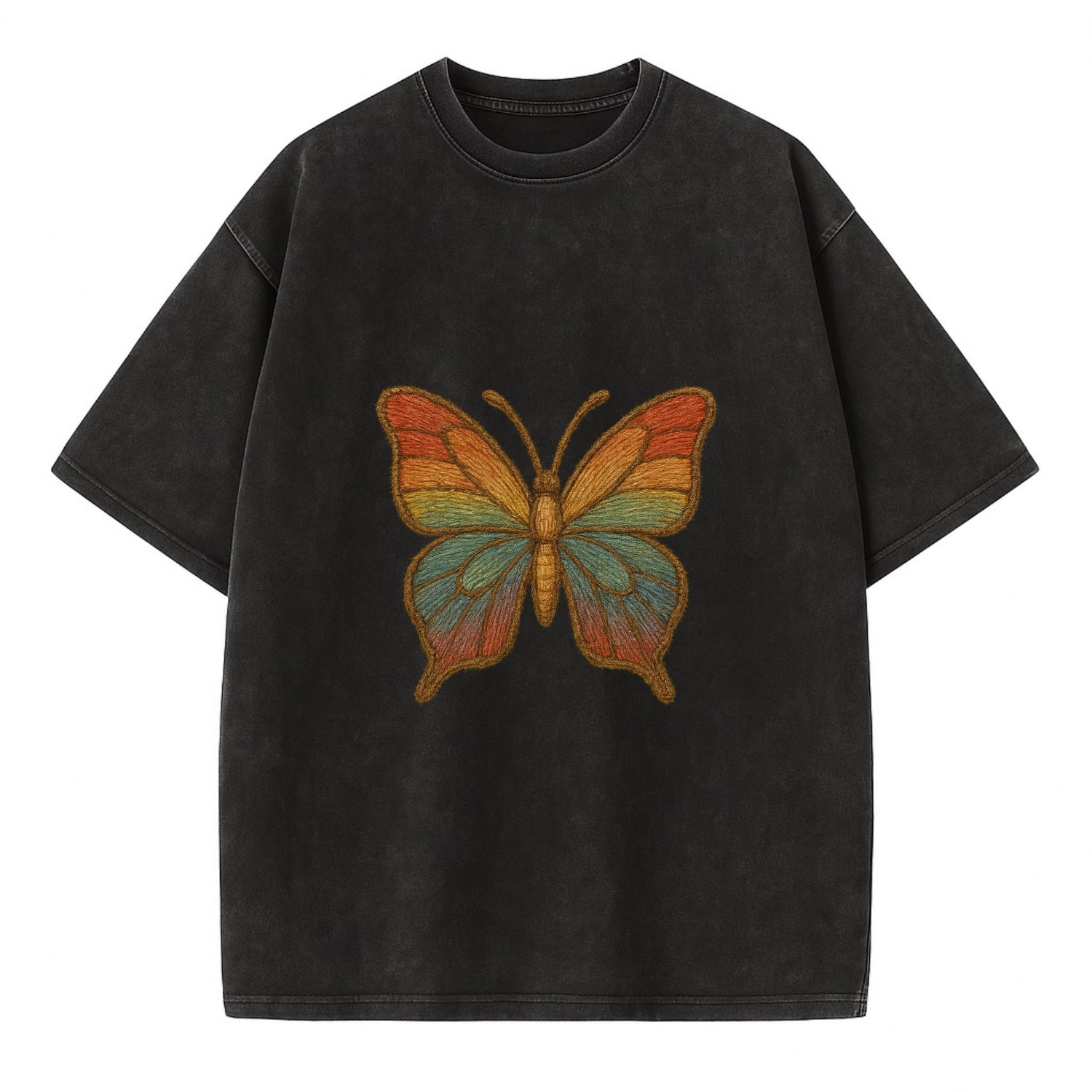 Butterfly Transformation  - Vintage T-shirt - Black