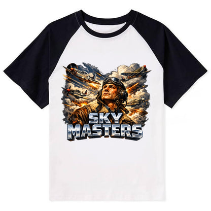 Sky Masters - Contrast Raglan T-shirt - Black