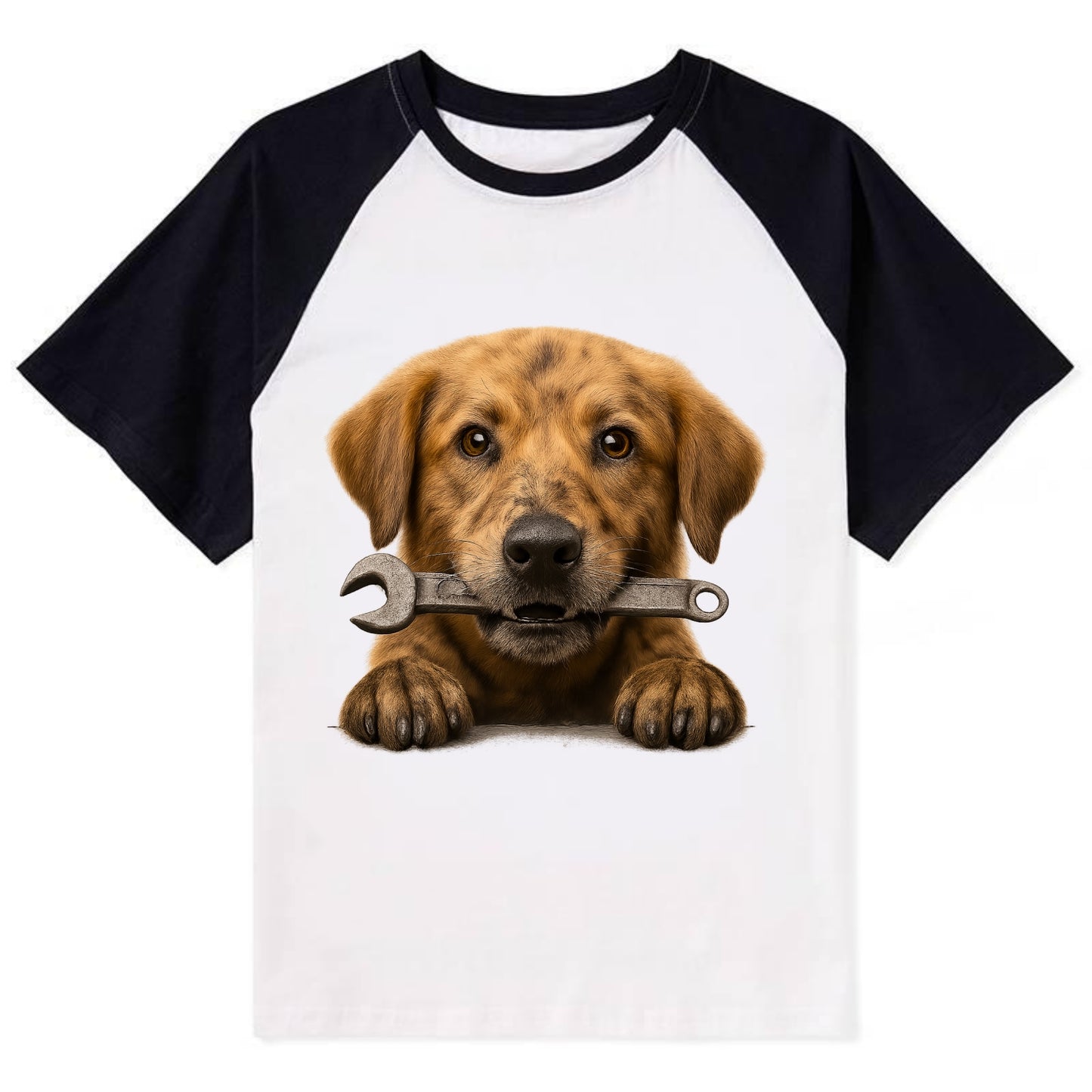 Mechanic Dog  - Contrast Raglan T-shirt - Black