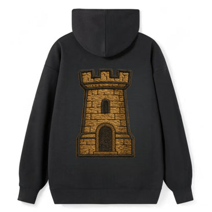 Castle Tower  - Classic Pullover Hoodie - Black