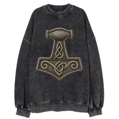 Mjolnir  - Vintage Sweatshirt - Black