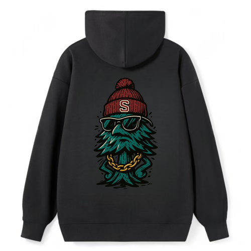 Palo Alto Tree wearing Stanford beanie with S patch - Classic Pullover Hoodie