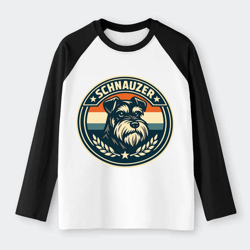 Noble Schnauzer Emblem - Raglan Long Sleeve T-Shirt