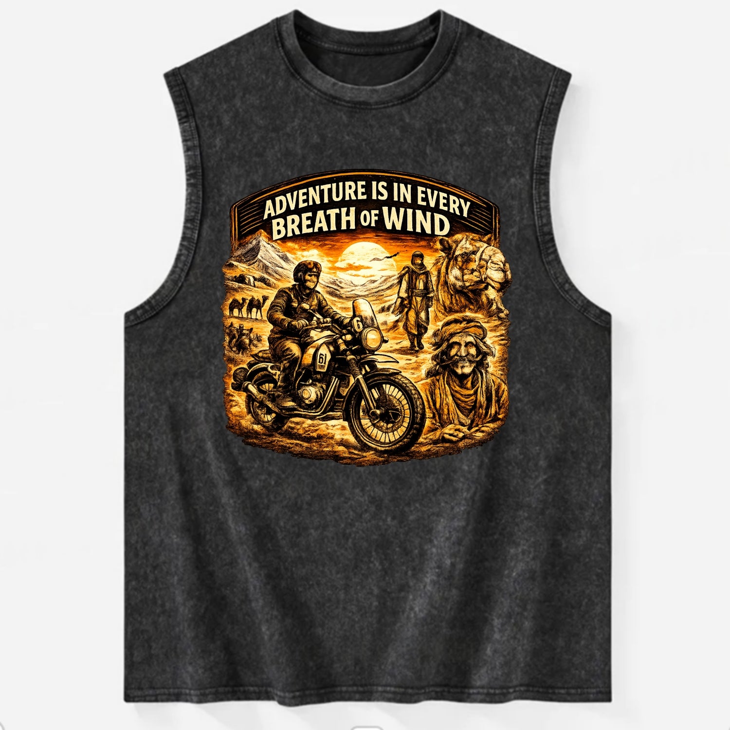 Adventure Vintage Rides - Vintage Washed Tank - Black
