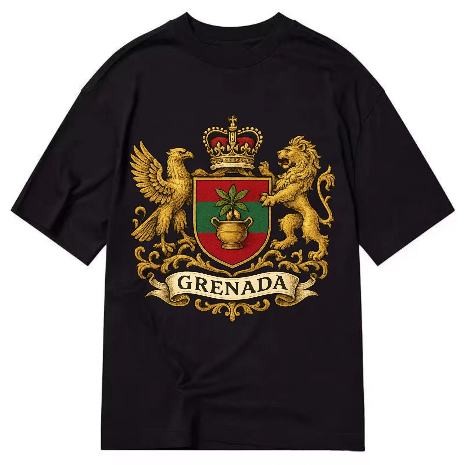 Grenada Heritage Badge  - Classic T-shirt - Black