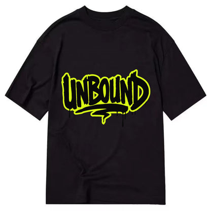 Bold typography design - "UNBOUND" - without limits, free from constraints - Classic T-shirt - Black