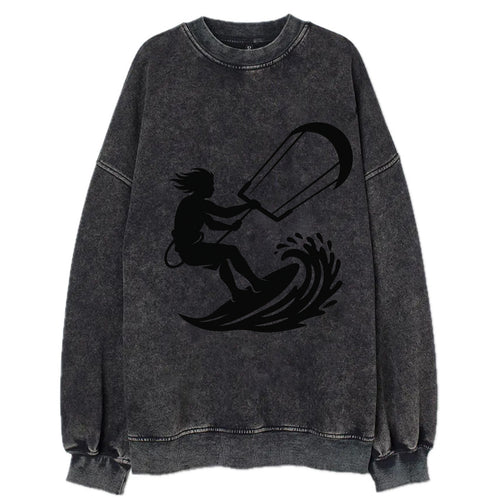 Kite surfer riding wave - Vintage Sweatshirt