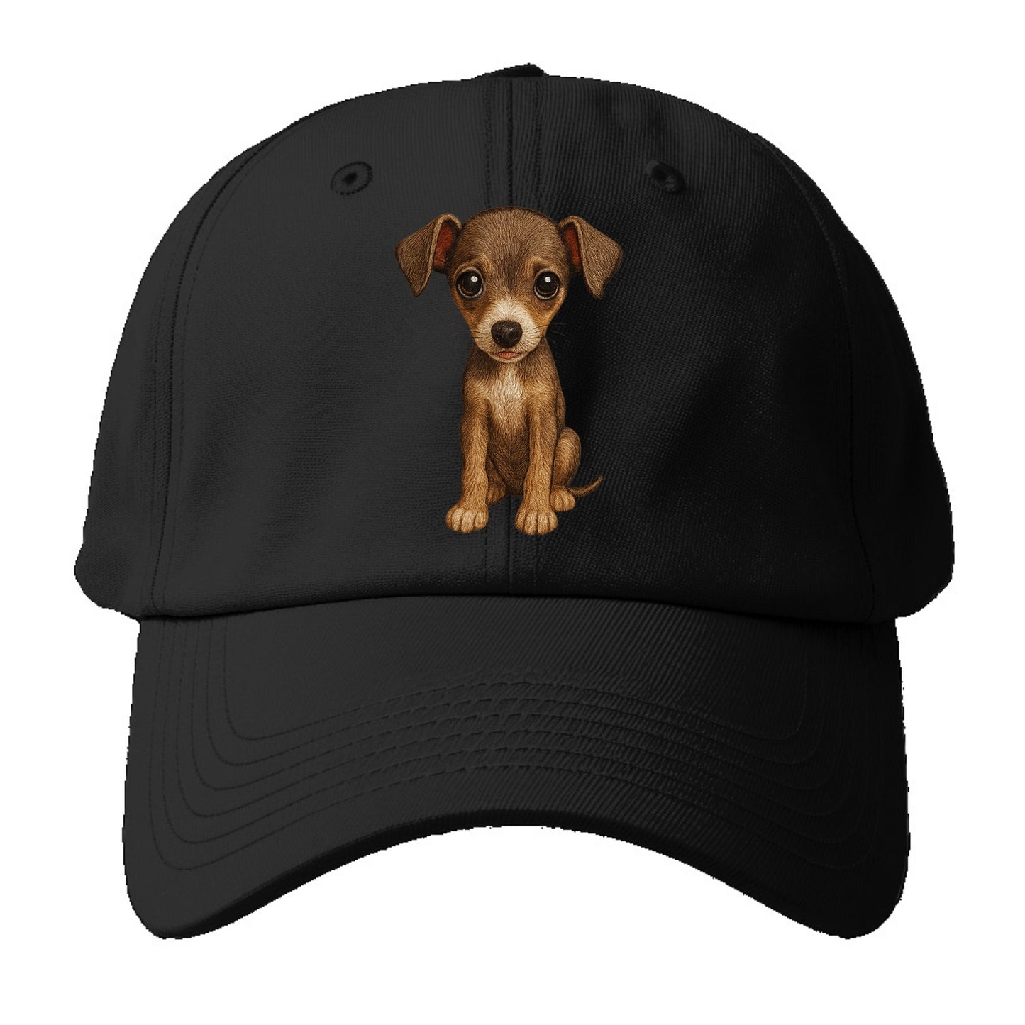 Baby Italian Greyhound Puppy - sleek tiny body, long legs, gentle eyes, - Baseball Cap - Black
