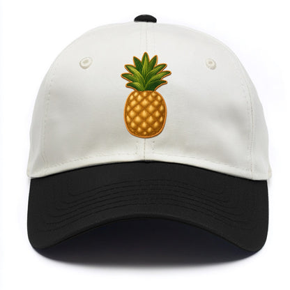 PINEAPPLE CROWN - tropical fruit in yellow and green , hospitality - Two Tone Cap - Black