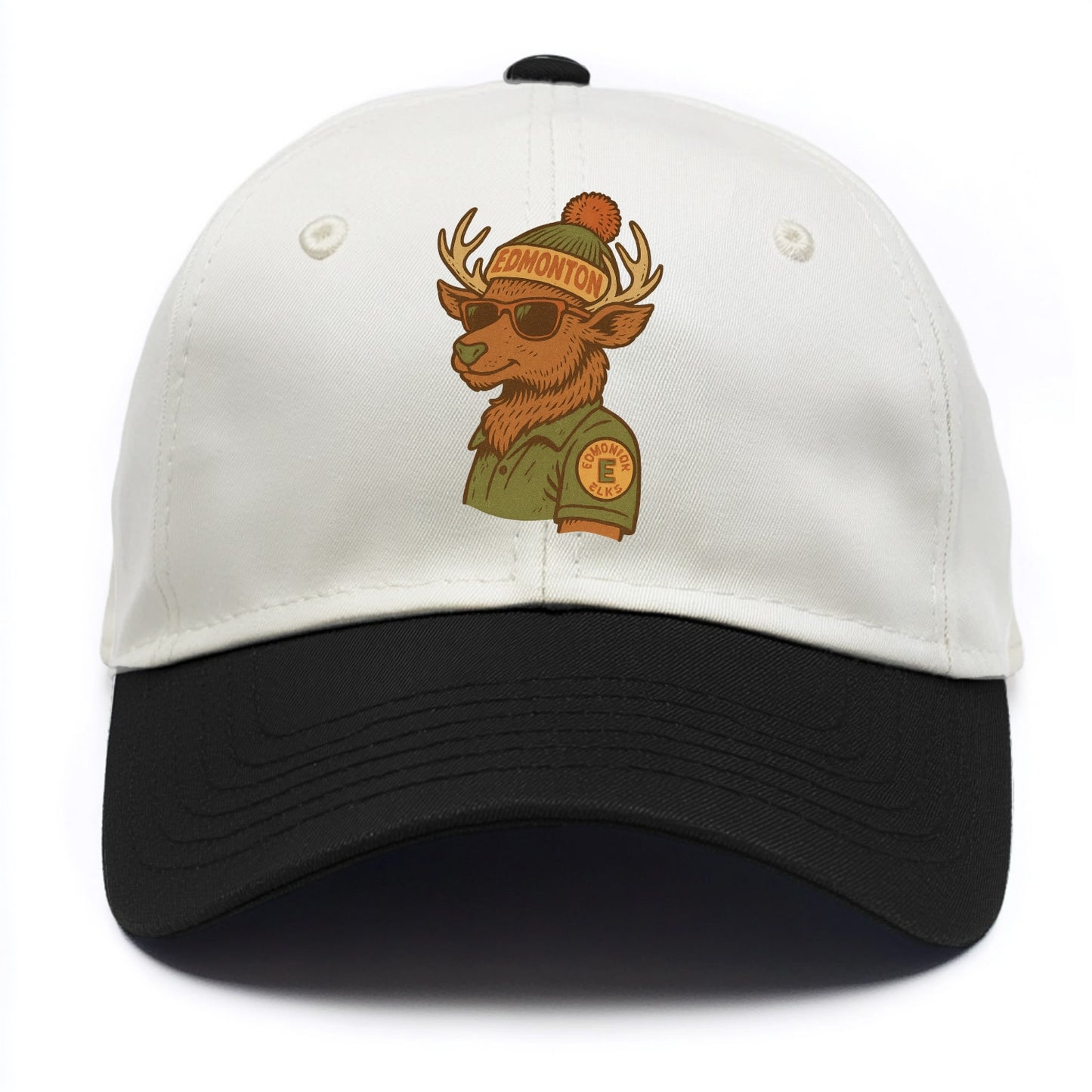 Edmonton Elk wearing Edmonton beanie wit - Two Tone Cap - Black