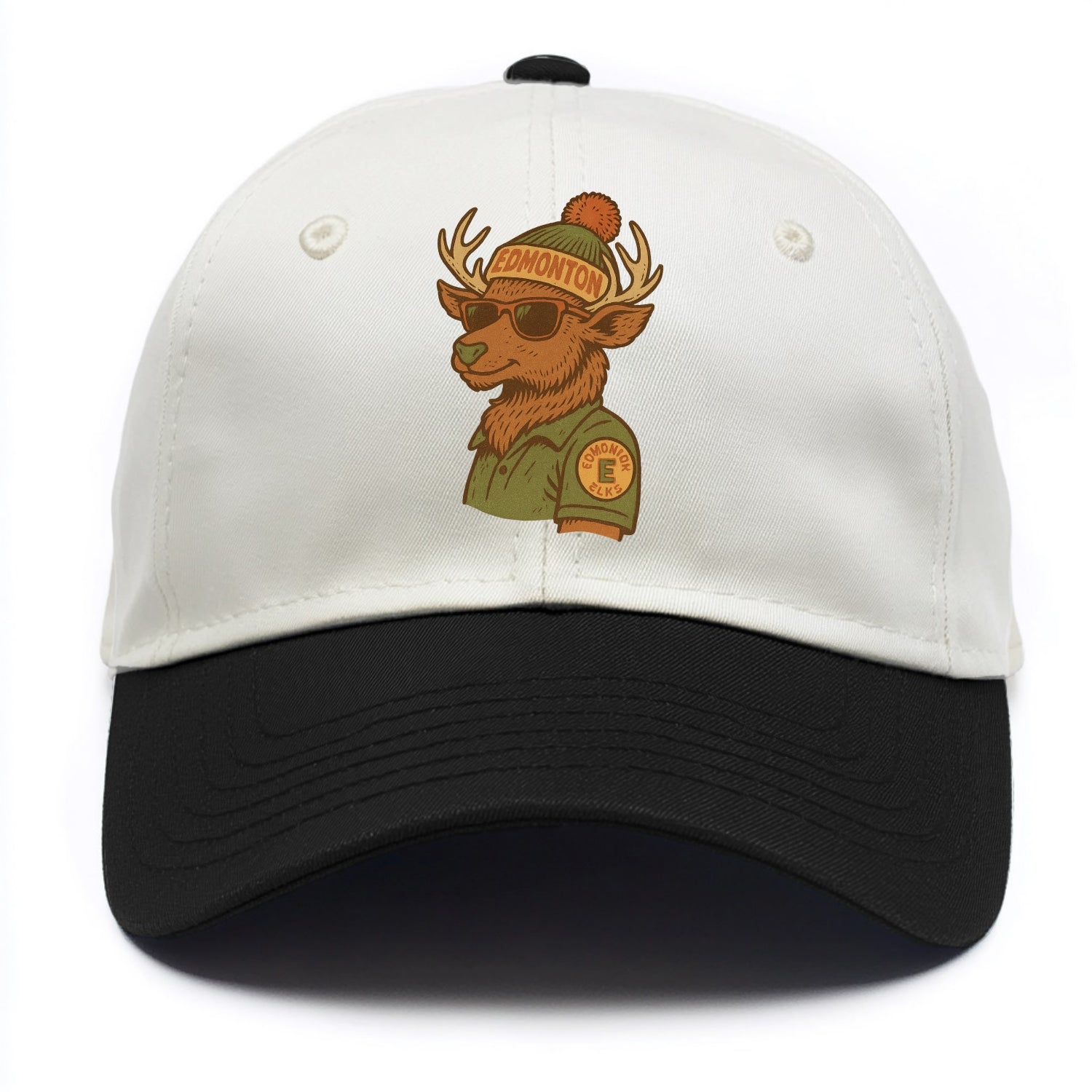 Edmonton Elk wearing Edmonton beanie wit - Two Tone Cap - Black