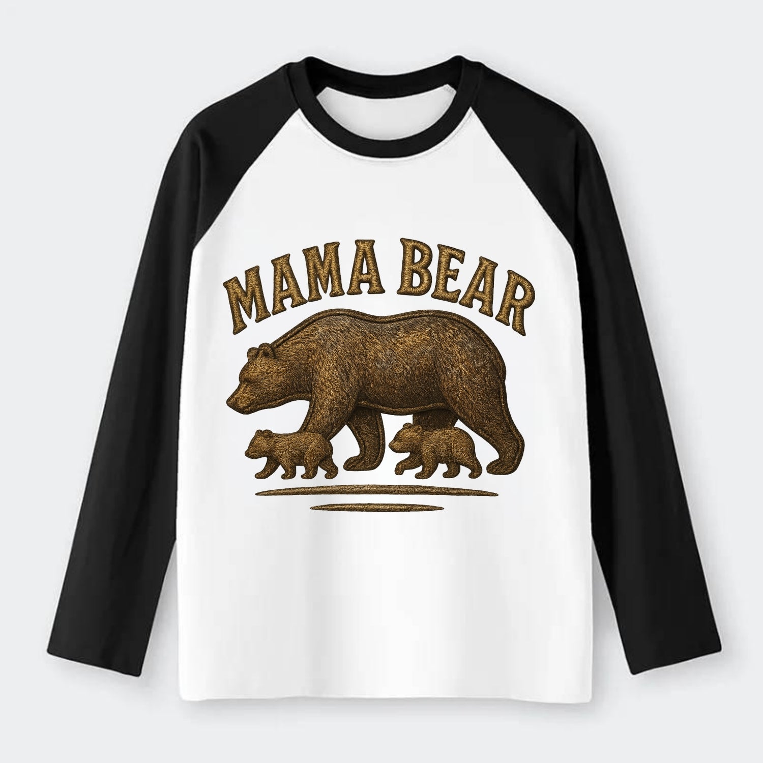 Mama Bear  - Raglan Long Sleeve T-Shirt - Black