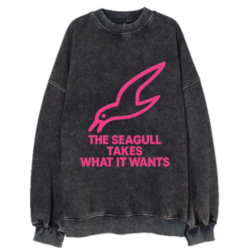 THE SEAGULL TAKES WHAT IT WANTS | Aggressive seagull diving down - Vintage Sweatshirt