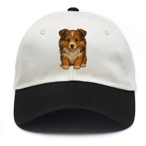 Baby Shetland Sheepdog Puppy - mini collie look, flowing mane, intelligent eyes, - Two Tone Cap