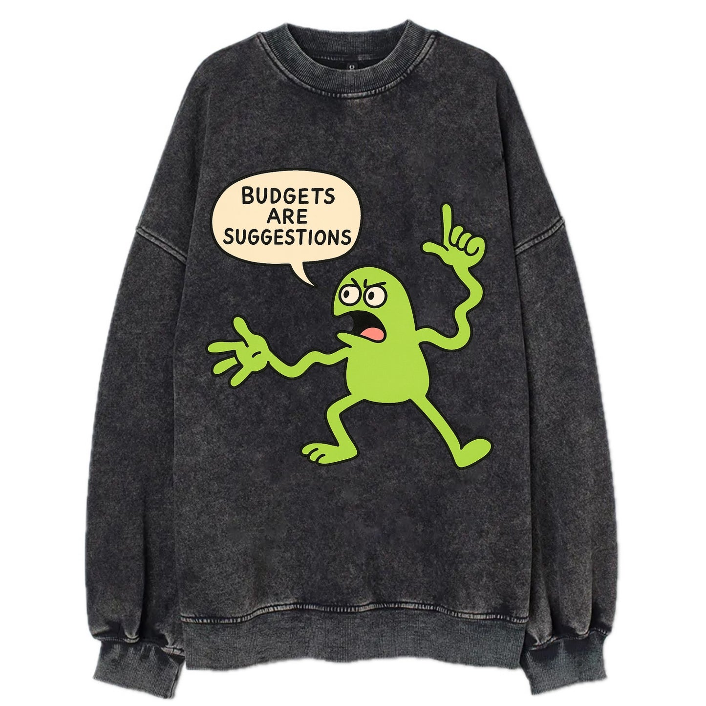 BUDGETS ARE SUGGESTIONS | Rebellious calculator - Vintage Sweatshirt - Black