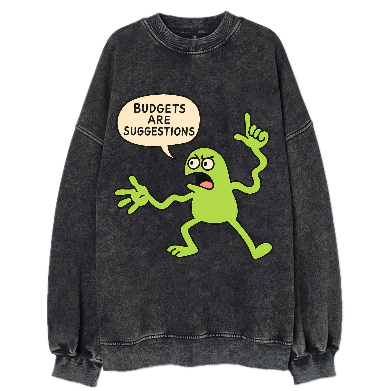 BUDGETS ARE SUGGESTIONS | Rebellious calculator - Vintage Sweatshirt - Black