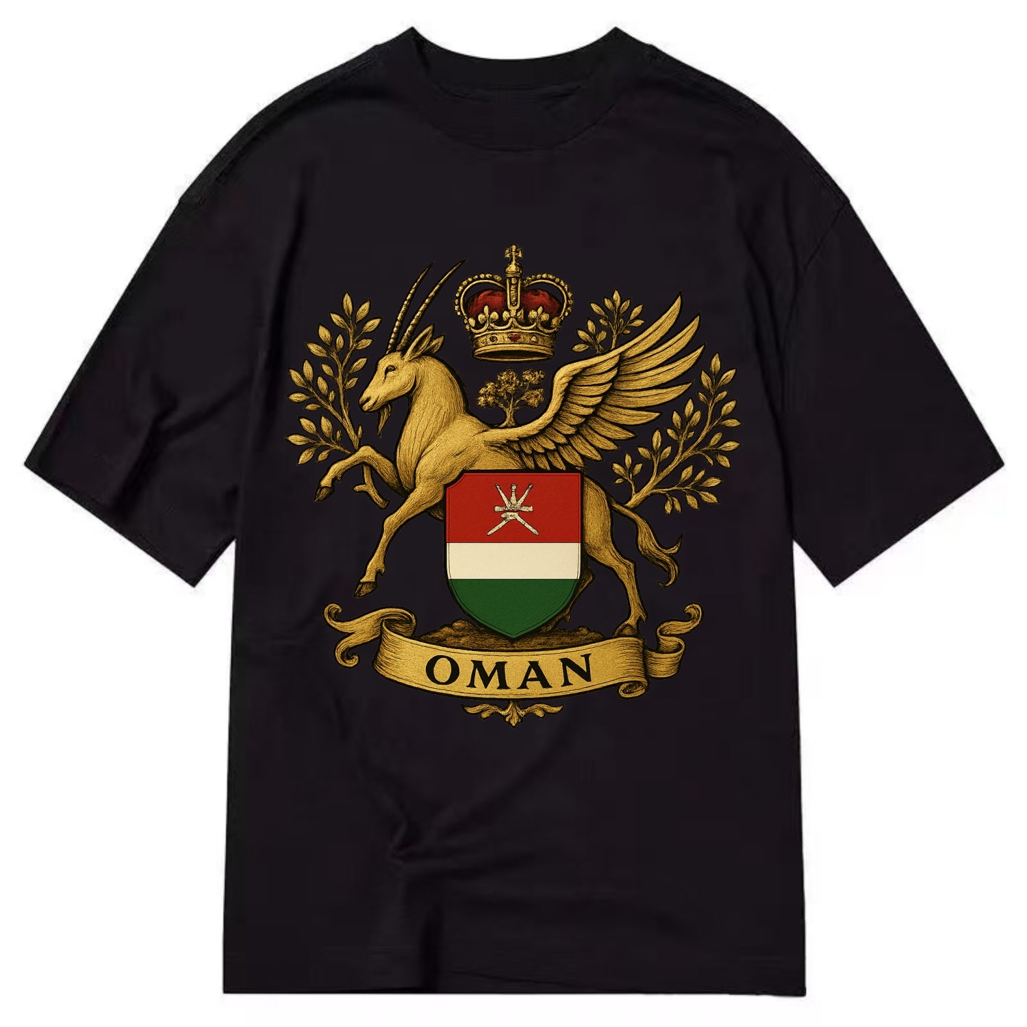 Oman Heritage Badge  - Classic T-shirt - Black
