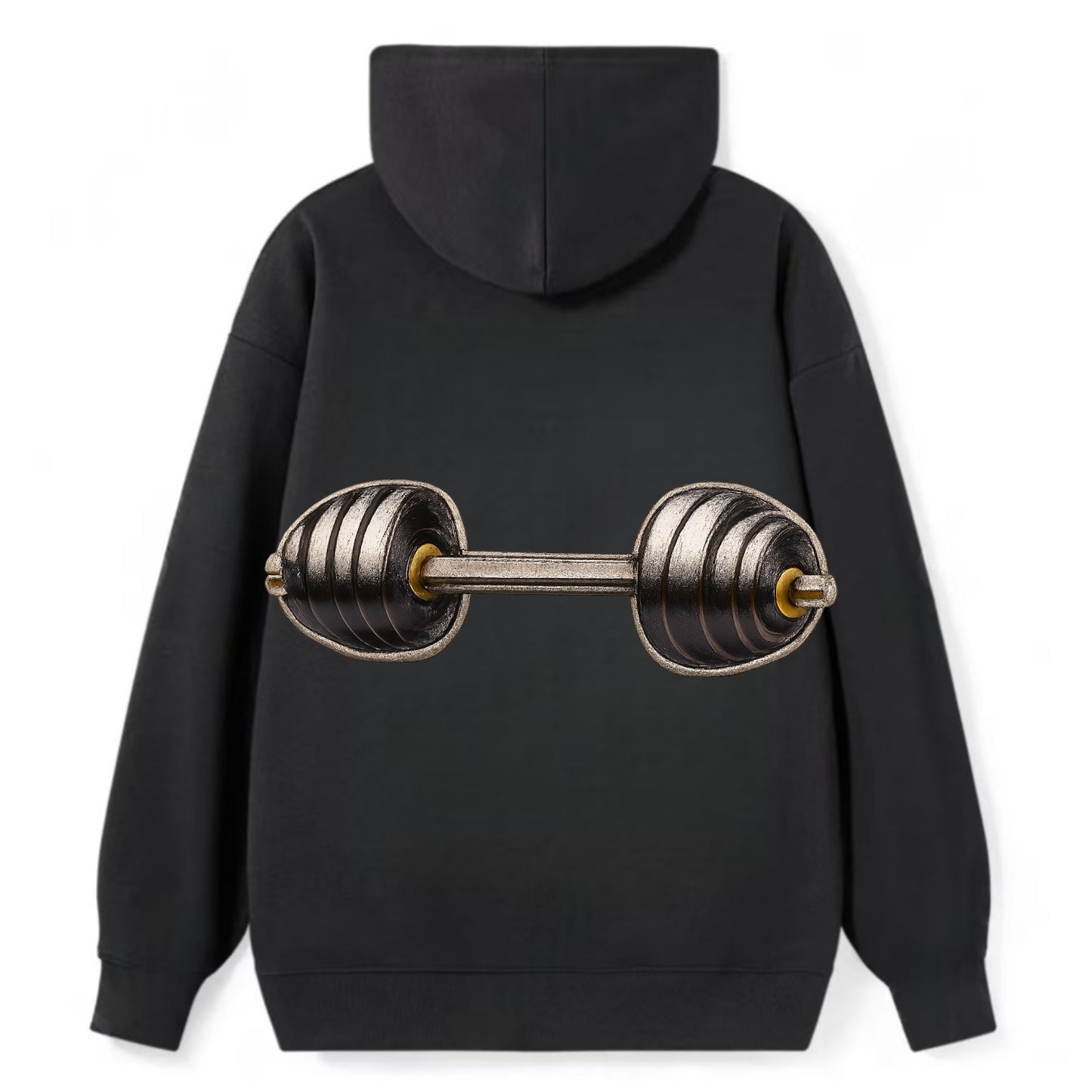 WEIGHTLIFTING BARBELL - heavy barbell with plates in silver and black , - Classic Pullover Hoodie - Black
