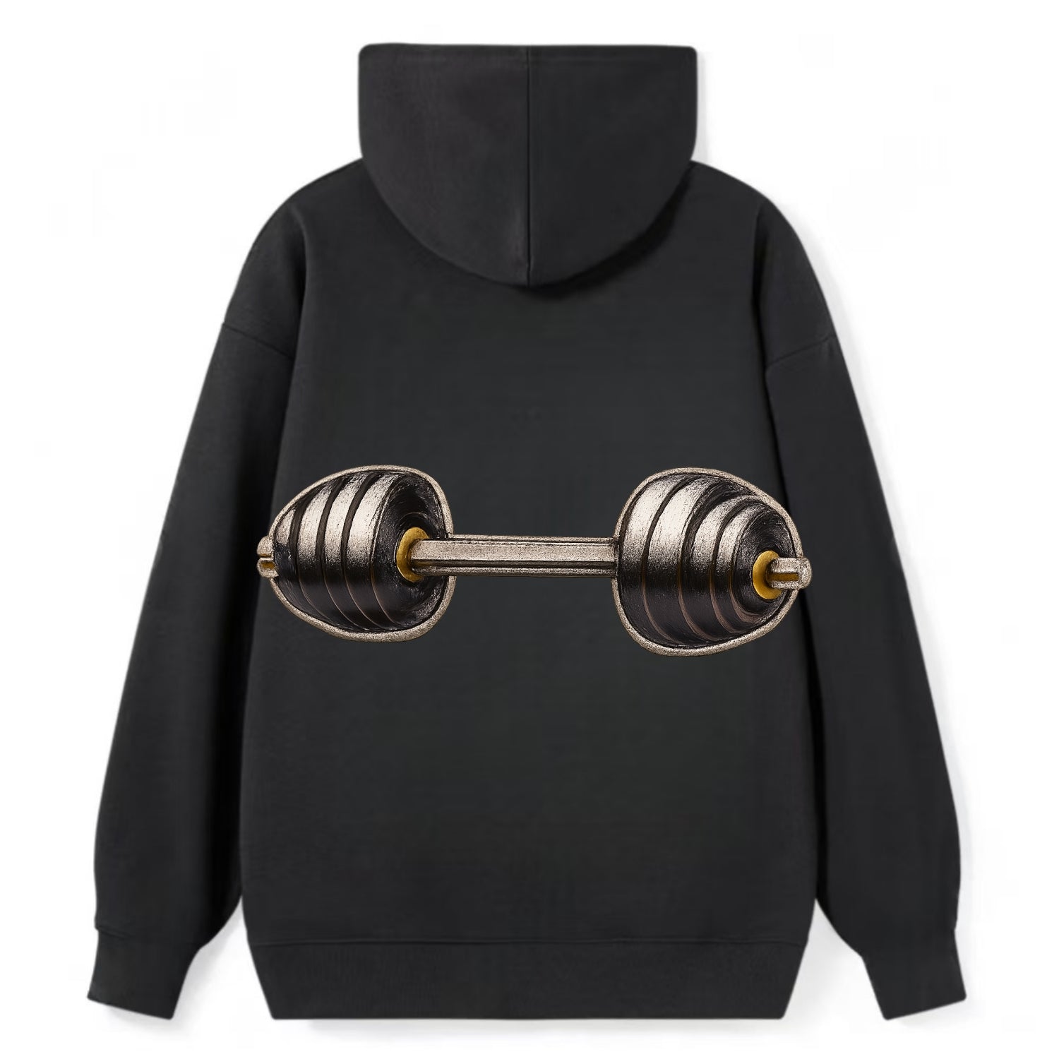 WEIGHTLIFTING BARBELL - heavy barbell with plates in silver and black , - Classic Pullover Hoodie - Black